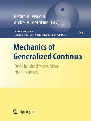 cover image of Mechanics of Generalized Continua